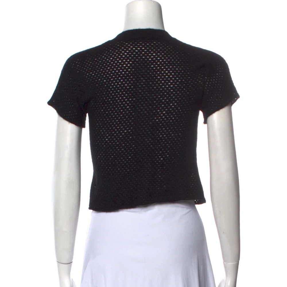 Minnie Rose Black Cashmere Short Sleeve Sweater